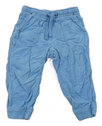 Modré cuff menšestrové podšité nohavice H&M