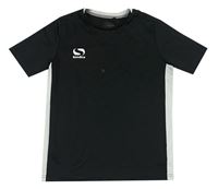 Čierne funkčné tričko s sivymi pruhmi Sondico