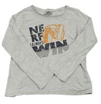 Svetlosivé tričko s nápisy NERF Tu