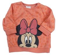 Broskvová vzorovaná mikina s Minnie Disney