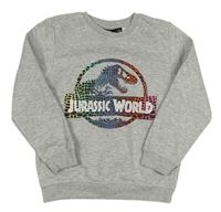 Sivá melírovaná mikina s dinosaurem - Jurský svět Primark