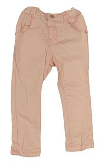 Světlerůžové plátěné skinny kalhoty Ergee