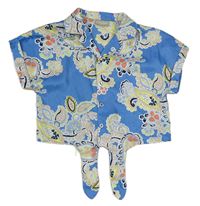 Modrá vzorovaná crop halenka Matalan