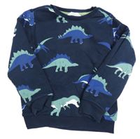 Tmavomodrá mikina s dinosaurami zn. M&S