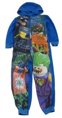 Modro-barevná fleecová kombinéza s Lego Batmanem a kapucí George