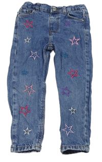 Modré relaxed rifle s hvězdami Denim Co.