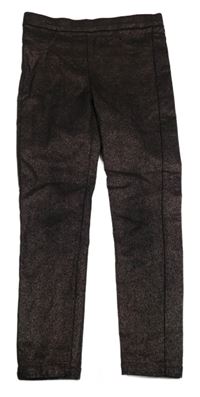 Černo-bronzové třpytivé skinny kalhoty Next