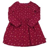 Malinovékvětované manšestrové šaty s ptáčky Sergent Major