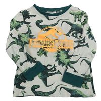 Bílé pyžamové triko s dinosaury H&M