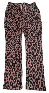 Nové - Starorůžové fleecové tepláky s leopardím vzorem Y.F.K.
