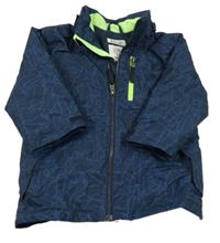 Tmavomodrá vzorovaná šušťáková lyžiarska bunda H&M