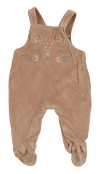 Starorůžové sametové dupačky s mačkou George