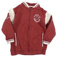 Vínovo-bílá propínací mikina se smajlíkem George