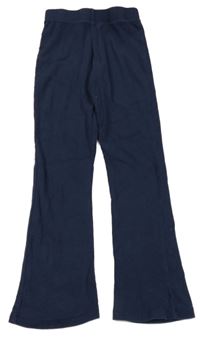 Tmavomodré rebrované flare legíny Nutmeg