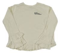 Smotanová mikina s nápisom a volány River Island