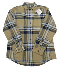 Nové - Hnědo-černo-modrá kostkovaná košile Next