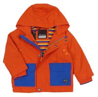 Červeno-modrá šusťáková jarní bunda s kapucí Next