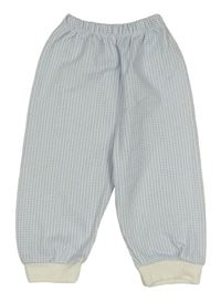 Bielo-svetlomodré vzorované pyžamové nohavice