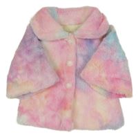 Ružovo-farebná kožušinová zateplená bunda