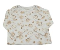 Biele tričko s medveďmi a hviezdami Nutmeg