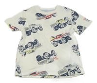 Smotanové tričko s autami