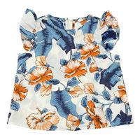 Bílá květovaná halenka s volány Shein