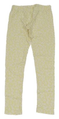 Svetložlté kvetované legíny