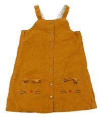 Medové menšestrové podšité prepínaci šaty s vreckami s mačkami C&A