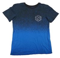 Čierno-modré tričko so škvrnami H&M