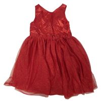 Červené třpytivé šaty s mašlí H&M
