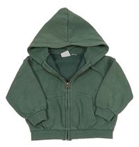 Tmavozelená prepínaci oversize mikina s kapucňou Zara