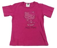 Tmavoružové tričko s Hello Kitty z kamínků