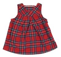 Červeno-tmavomodré kockované šaty H&M