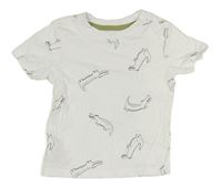 Biele tričko s dinosaurami PRIMARK