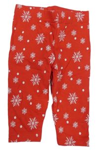 Červené legíny s vločkami F&F