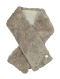 Béžovo-smotanová kožešinová/plyšová šál