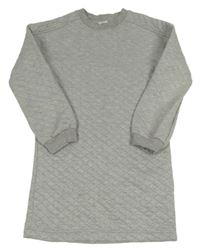 Sivé trblietavé kárované teplákové šaty River Island