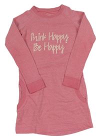 Ružové teplákové šaty s nápisom Alive