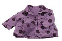 Fialový puntíkatý manšestrový zateplený kabátek George