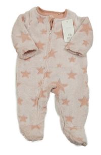 Nové - světlerůžový plyšový overal s hvězdami F&F