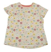 Světlerůžové květované tričko Nutmeg