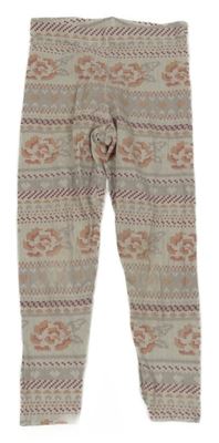 Šedo-růžové vzorované legíny Matalan