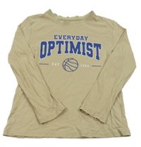 Béžové triko s nápisem Primark