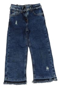 Tmavomodré rifle s vyšúchaním