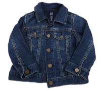 Tmavomodrá rifľová bunda s vreckami GAP