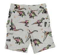 Šedé teplákové kraťasy s dinosaury Primark