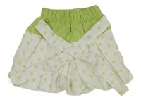 Bielo-zelená bodkovaná á sukňa s opaskom