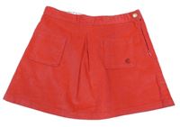 Korálová menšestrová sukňa s vreckami