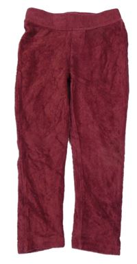 Vínové zamatové rebrované tregíny Nutmeg