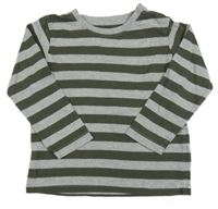 Šedo-zelené pruhované triko Impidimpi
